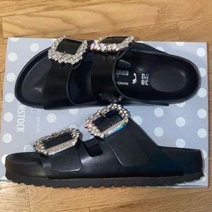 Manolo Blahnik x Birkenstock - Black Arizona